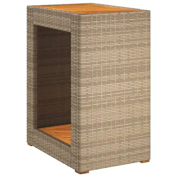 Kampanjpris vidaXL Trädgårdsbord med träskiva beige 60x40x75 cm konstrotting