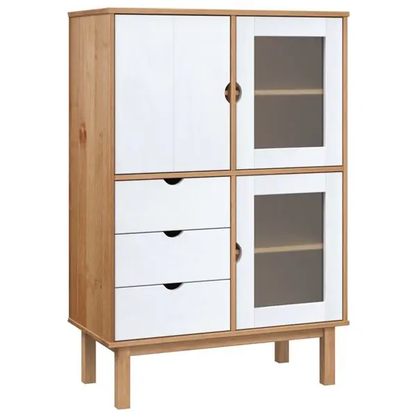 Reapris vidaXL Skänk OTTA brun&vit 85x43x125 cm massiv furu