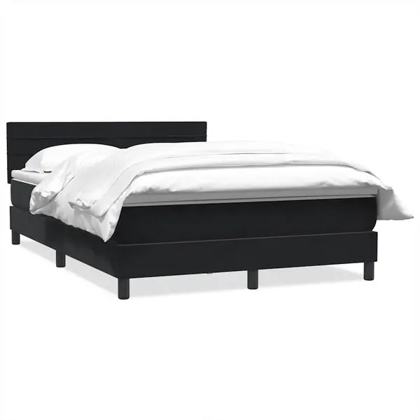 vidaXL Ramsäng med madrass svart 160x210 cm sammet risnedsättning