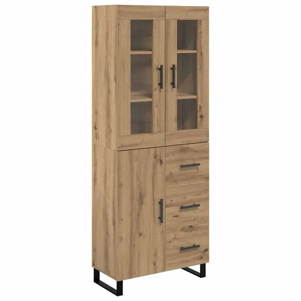 Nyhet vidaXL Skåp med låda 2 pcs Artisan Ek Konstruerat trä