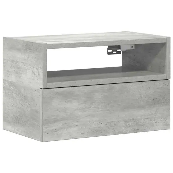 vidaXL Väggmonterat sängbord betonggrå 45x26x28,5 cm Rabatt