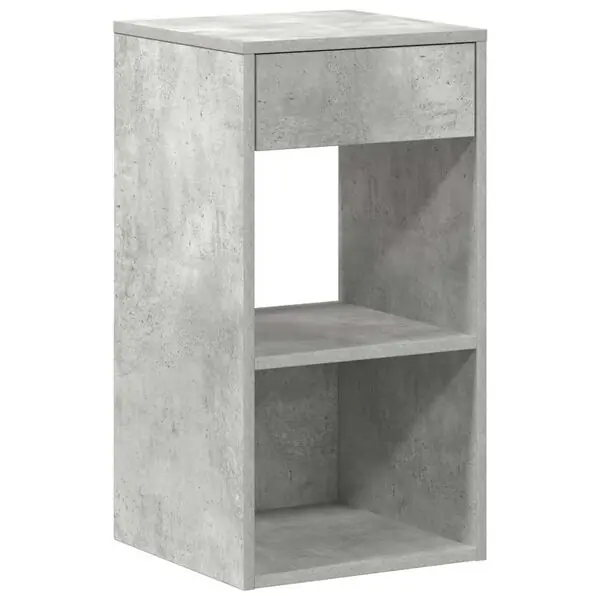 vidaXL Sängbord med låda betonggrå 35x34x66,5 cm Nyhet