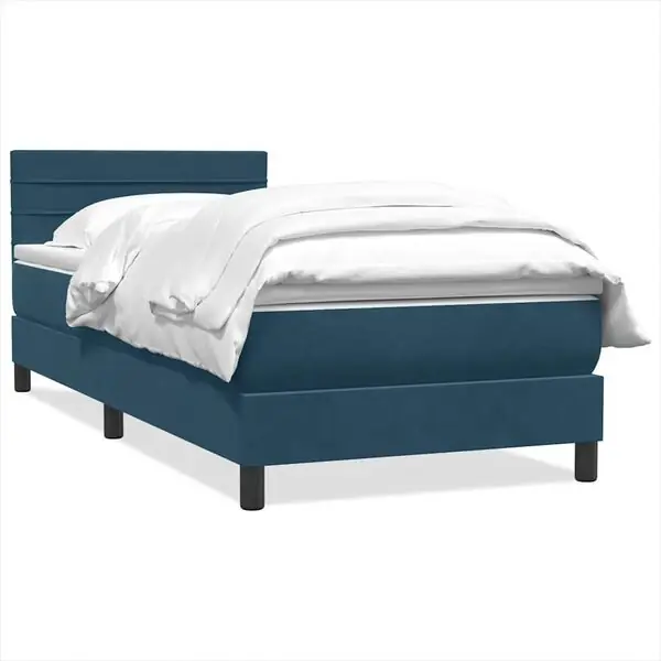 vidaXL Ramsäng med madrass mörkblå 80x220 cm sammet I lager