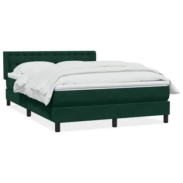 Outlet vidaXL Ramsäng med madrass mörkgrön 160x220 cm sammet