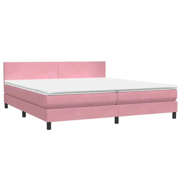 Billig vidaXL Ramsäng med madrass rosa 180x210 cm sammet